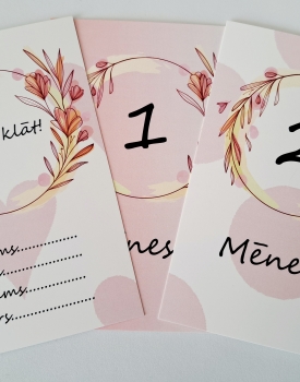Mazuļa mēneša kartiņas "Rozā"